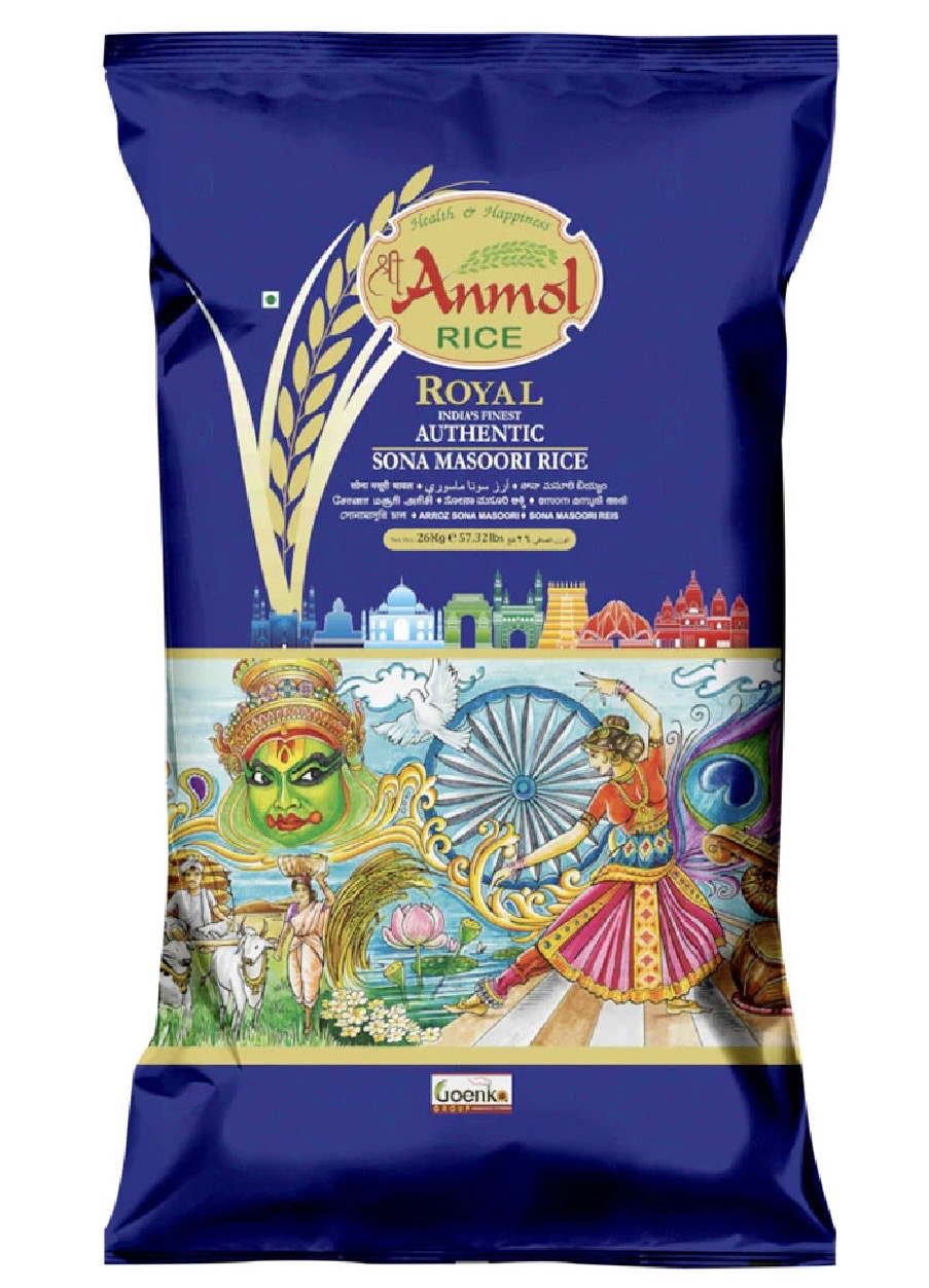 Sri Anmol Royal sona Masoori Steam Rice 26 Kg
