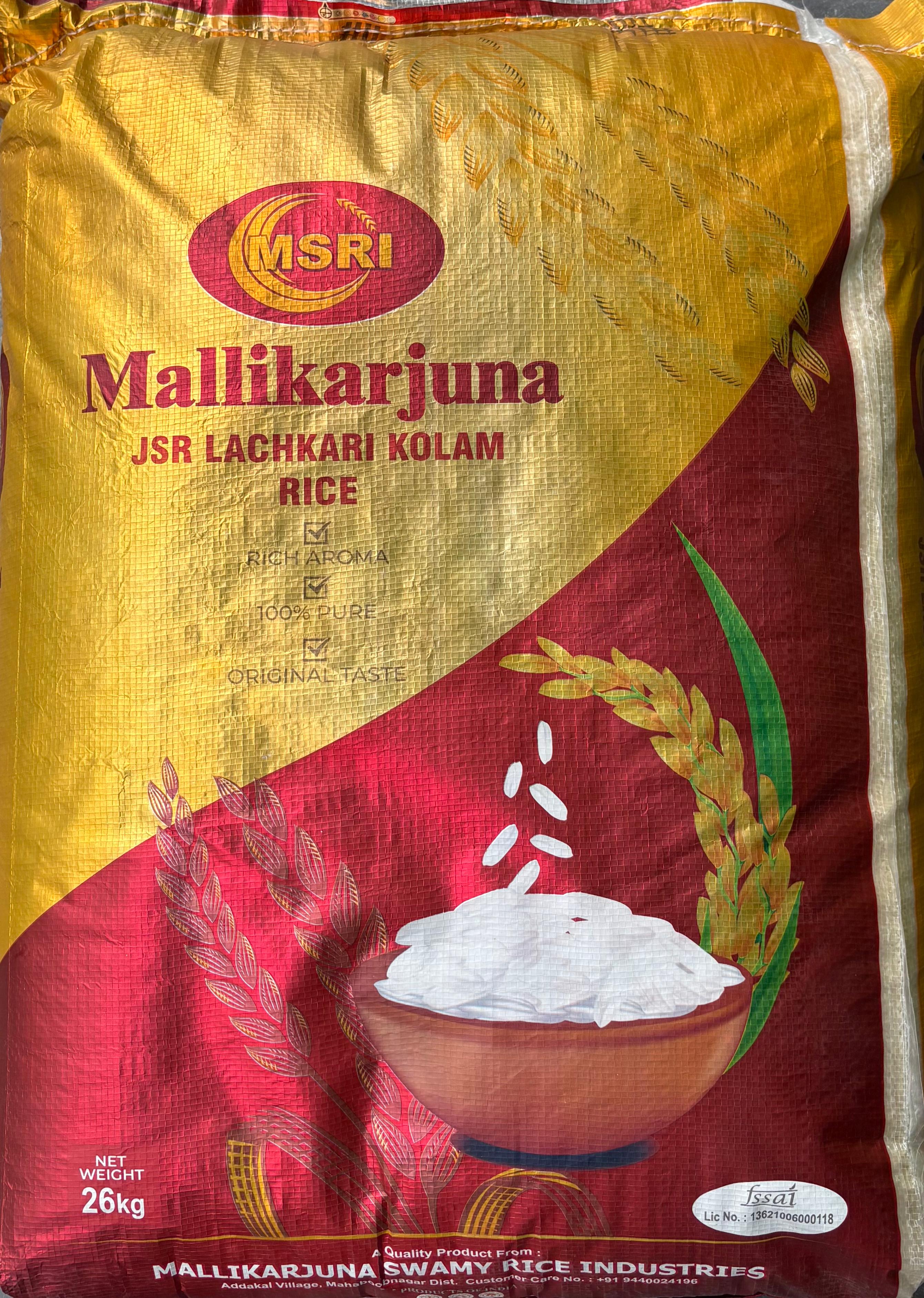 MSRI Mallikarjuna JSR Lachkari Kolam Steam Rice 26 KG